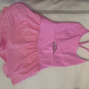 Free People Movement One Piece Pink RUNSIE Workout set NWT